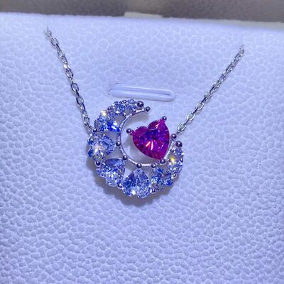 1 Carat Moissanite 925 Sterling Silver Heart Necklace